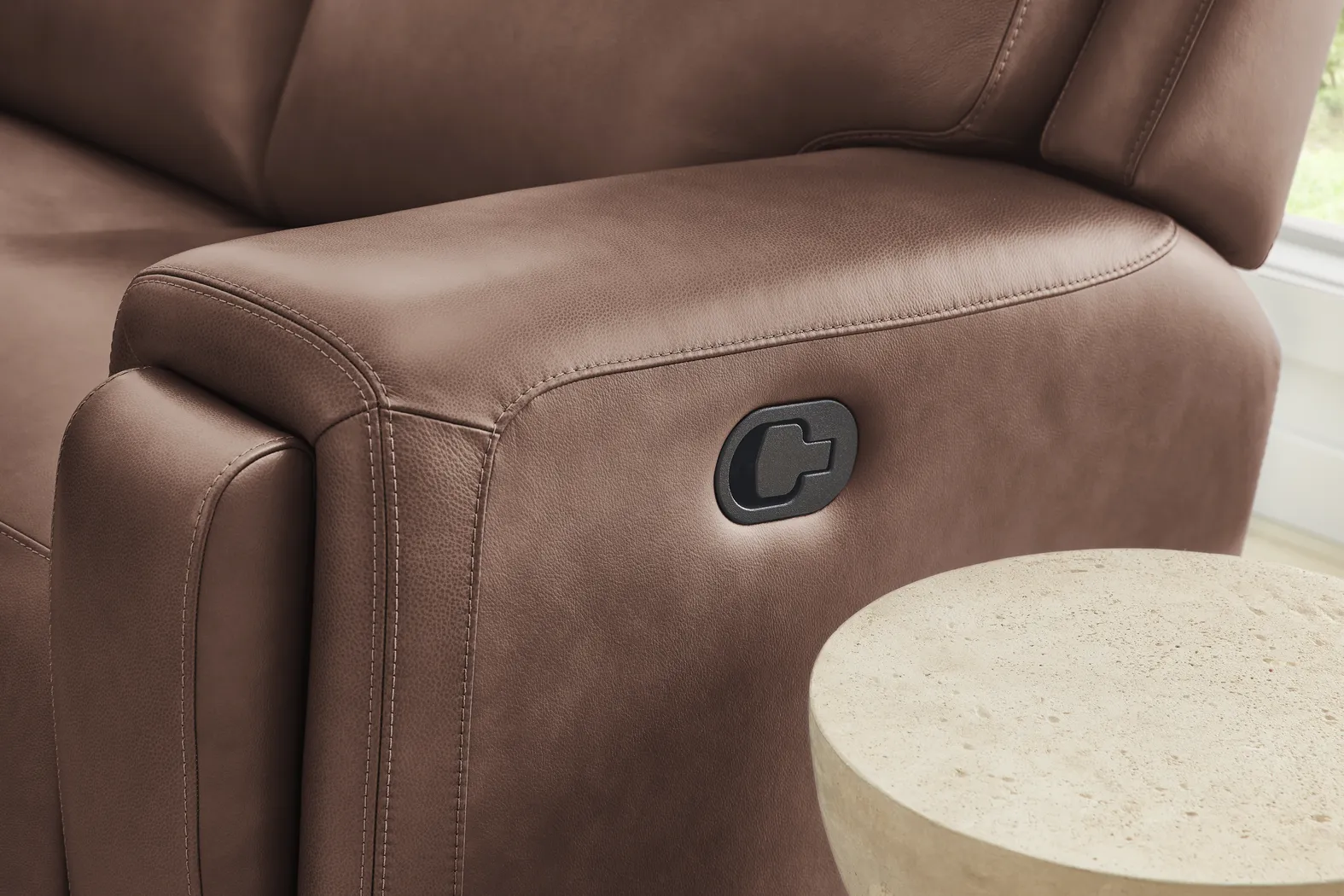 Genesis Brown Leather 2 Pc Reclining Living Room with Dual Power Reclining Sofa - Image 8