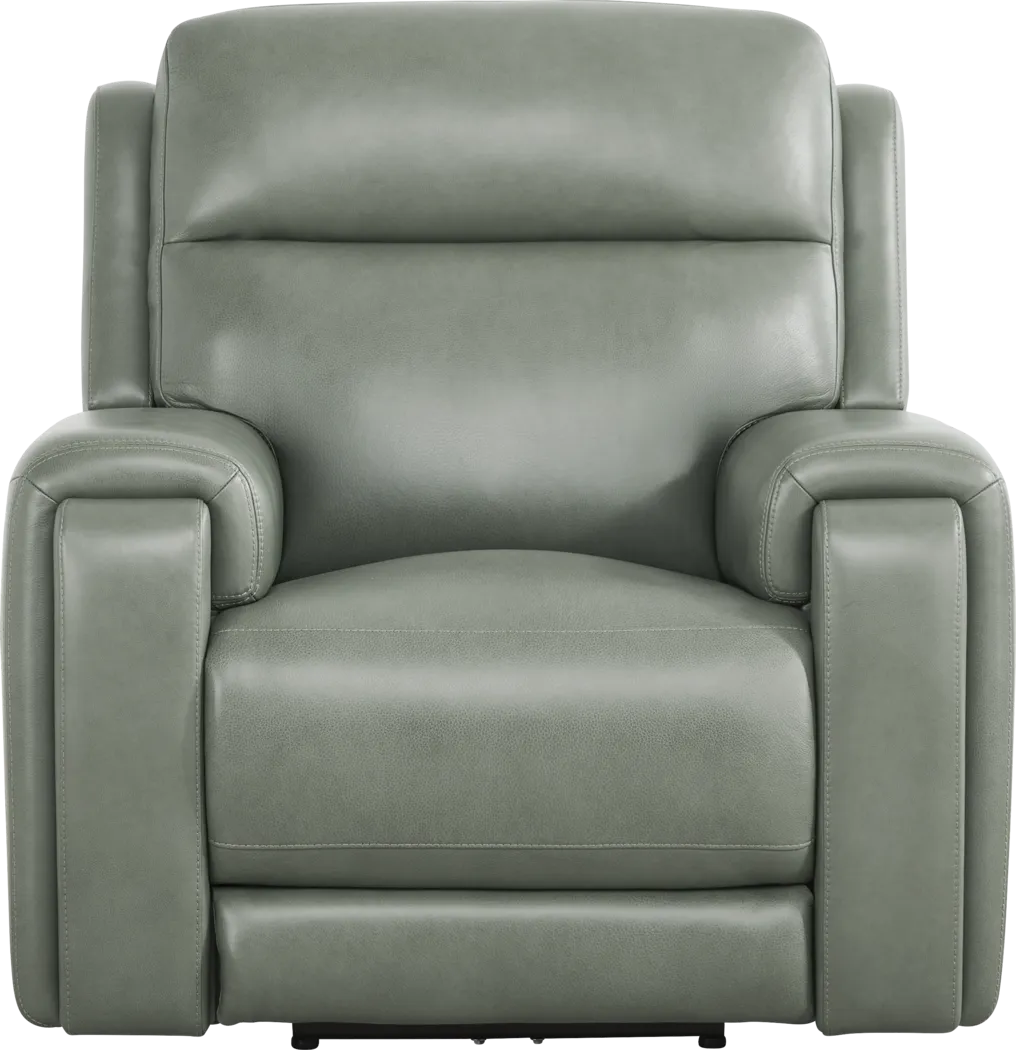Genesis Green Leather Dual Power Recliner - Image 3