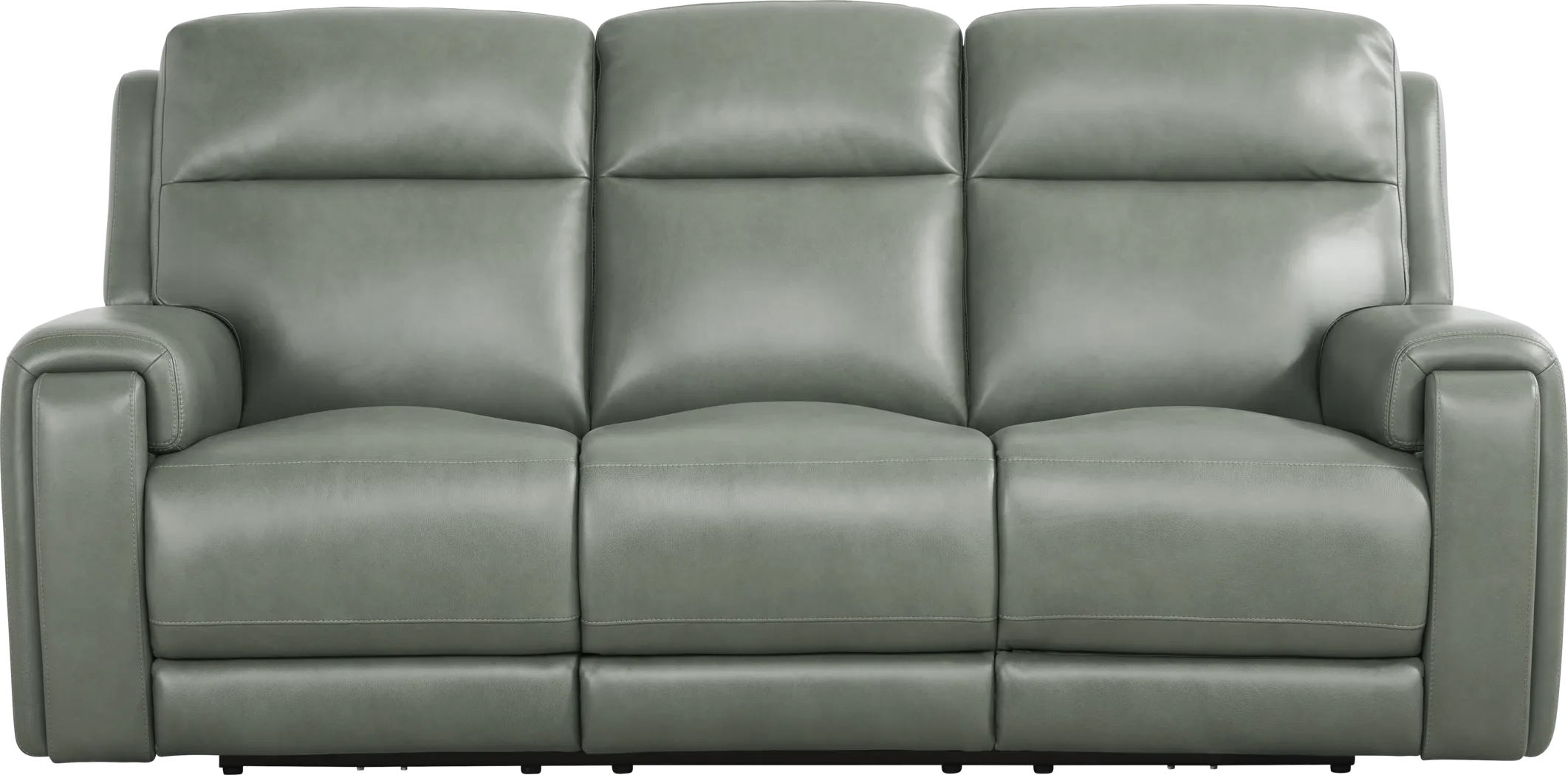 Genesis Green Leather 2 Pc Dual Power Reclining Living Room - Image 3