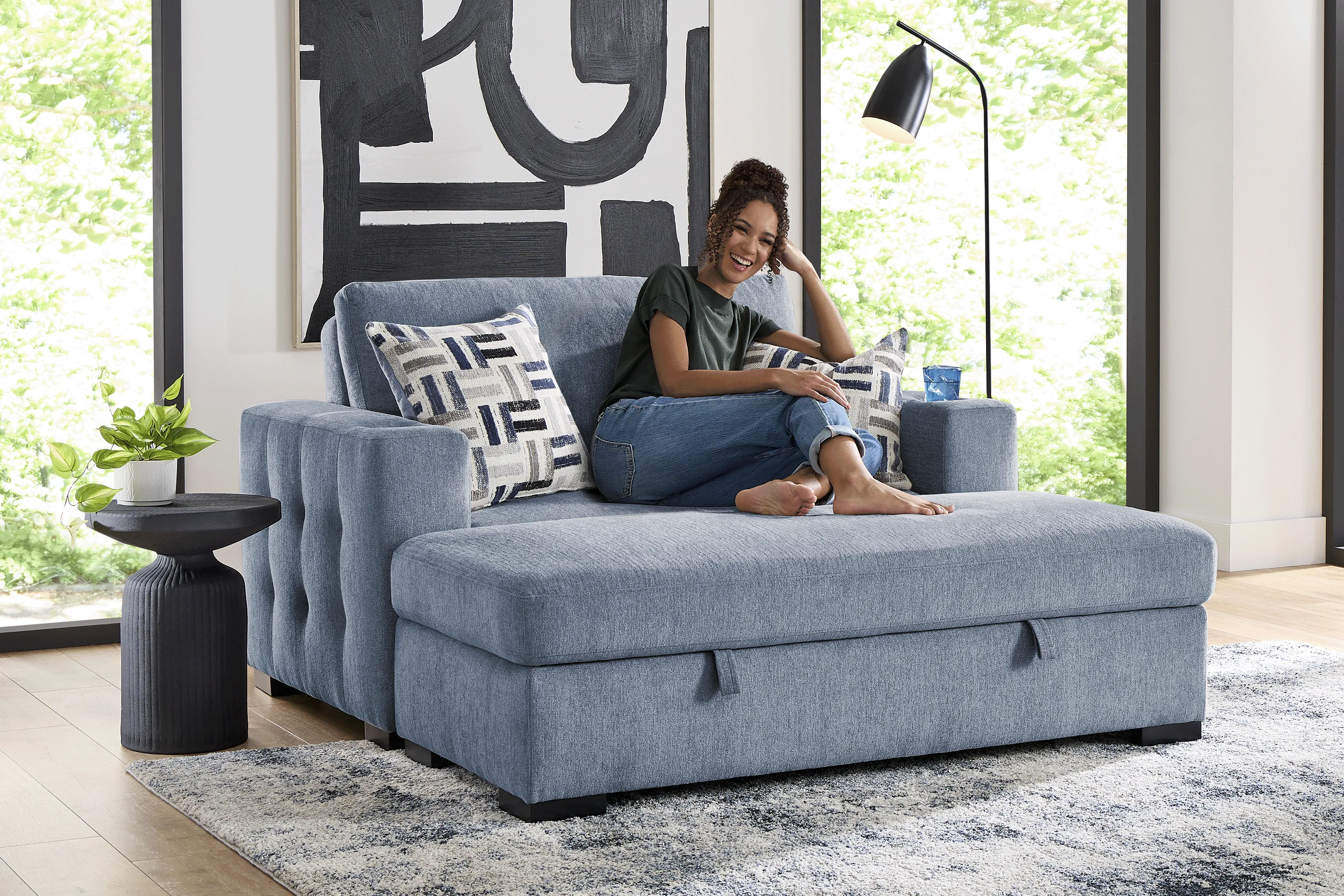 Geneva Blue 2 Pc Chaise - Thumbnail - Image 3