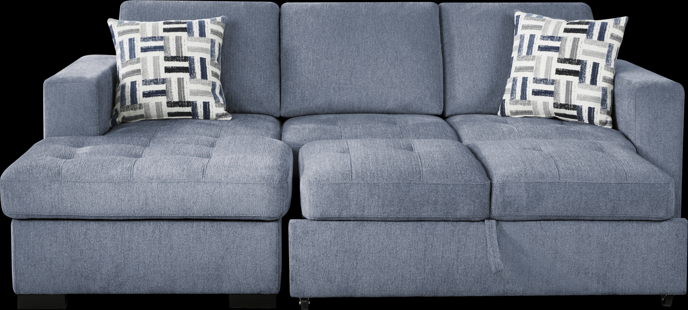 Geneva Blue 5 Pc Sleeper Sectional Living Room - Thumbnail - Image 5