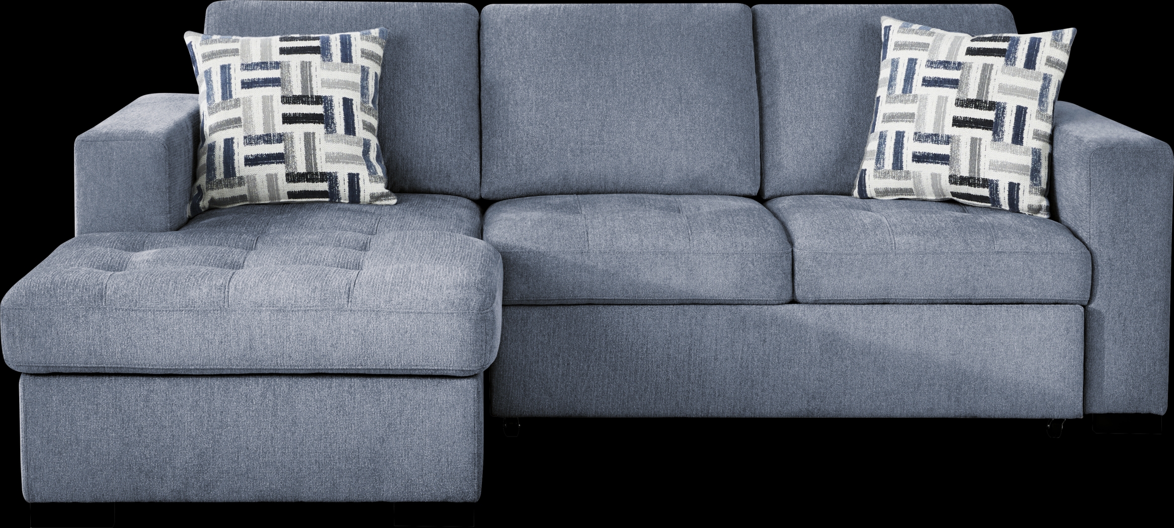 Geneva Blue 5 Pc Sleeper Sectional Living Room - Thumbnail - Image 3