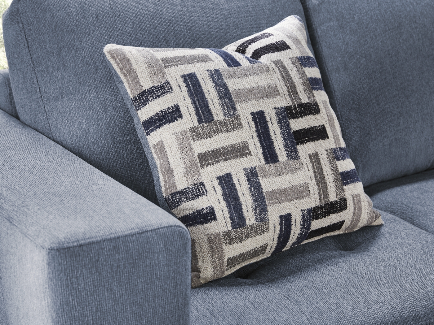 Geneva Blue 5 Pc Sleeper Sectional Living Room - Thumbnail - Image 7