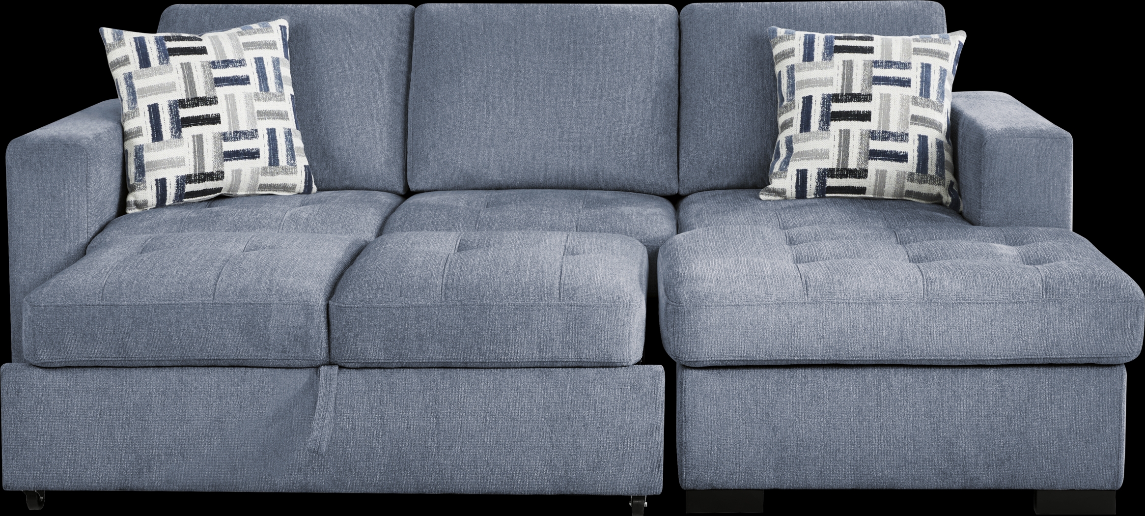 Geneva Blue 5 Pc Sleeper Sectional Living Room - Thumbnail - Image 5