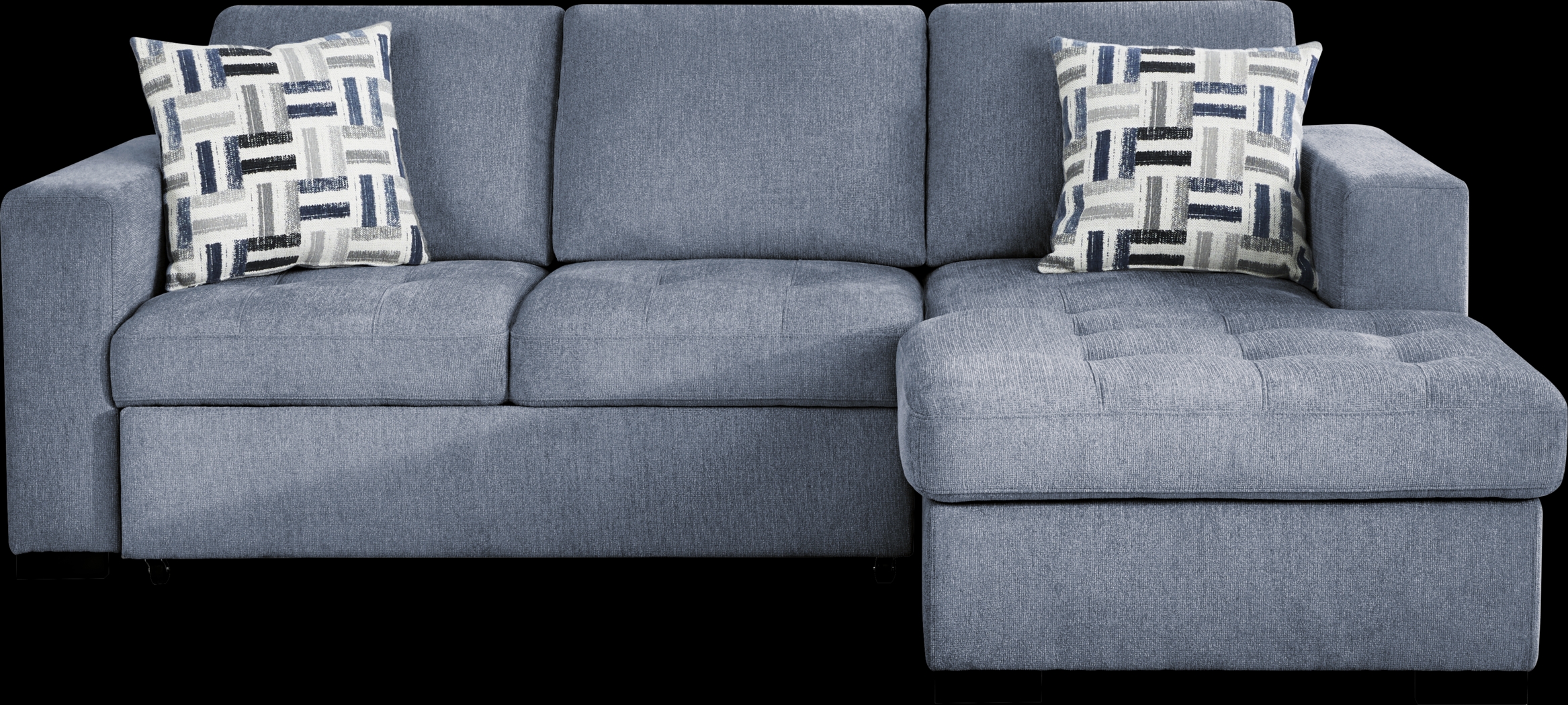 Geneva Blue 5 Pc Sleeper Sectional Living Room - Thumbnail - Image 3