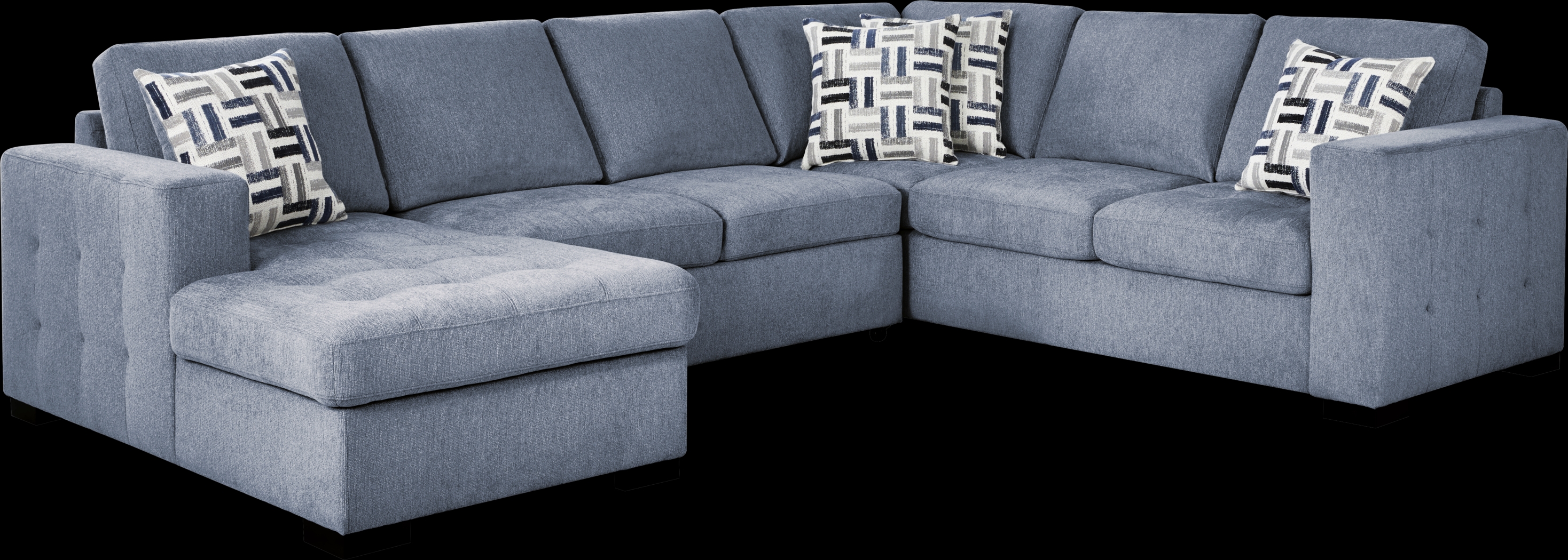 Geneva Blue 3 Pc Sleeper Sectional - Thumbnail - Image 1