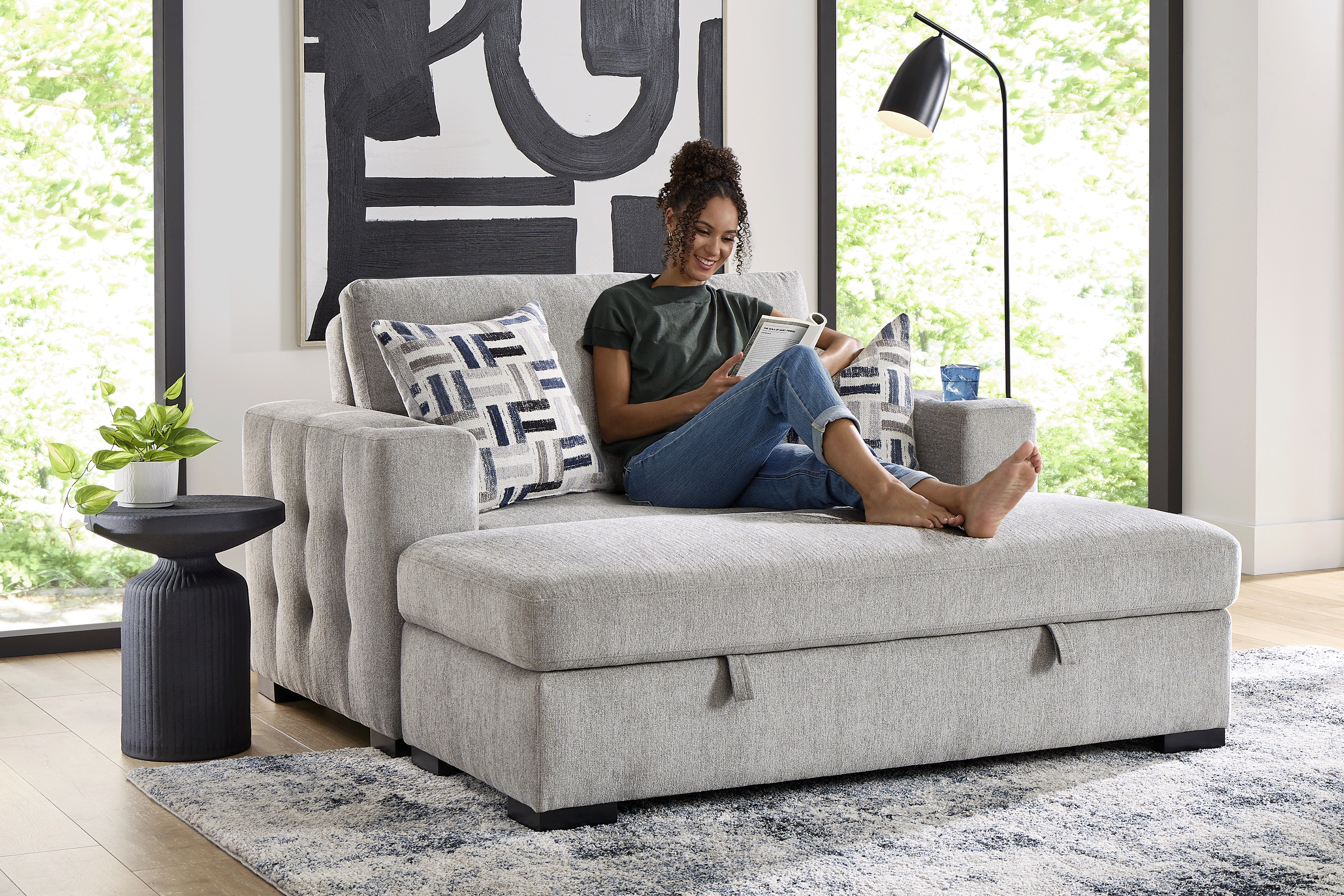 Geneva Gray 2 Pc Chaise - Thumbnail - Image 4