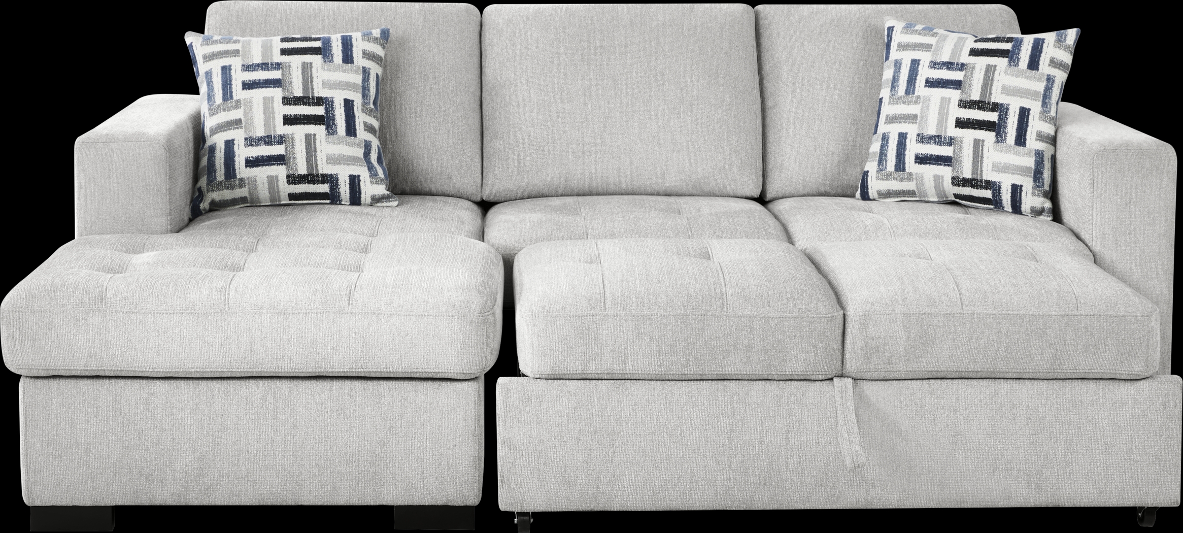 Geneva Gray 5 Pc Sleeper Sectional Living Room - Thumbnail - Image 5