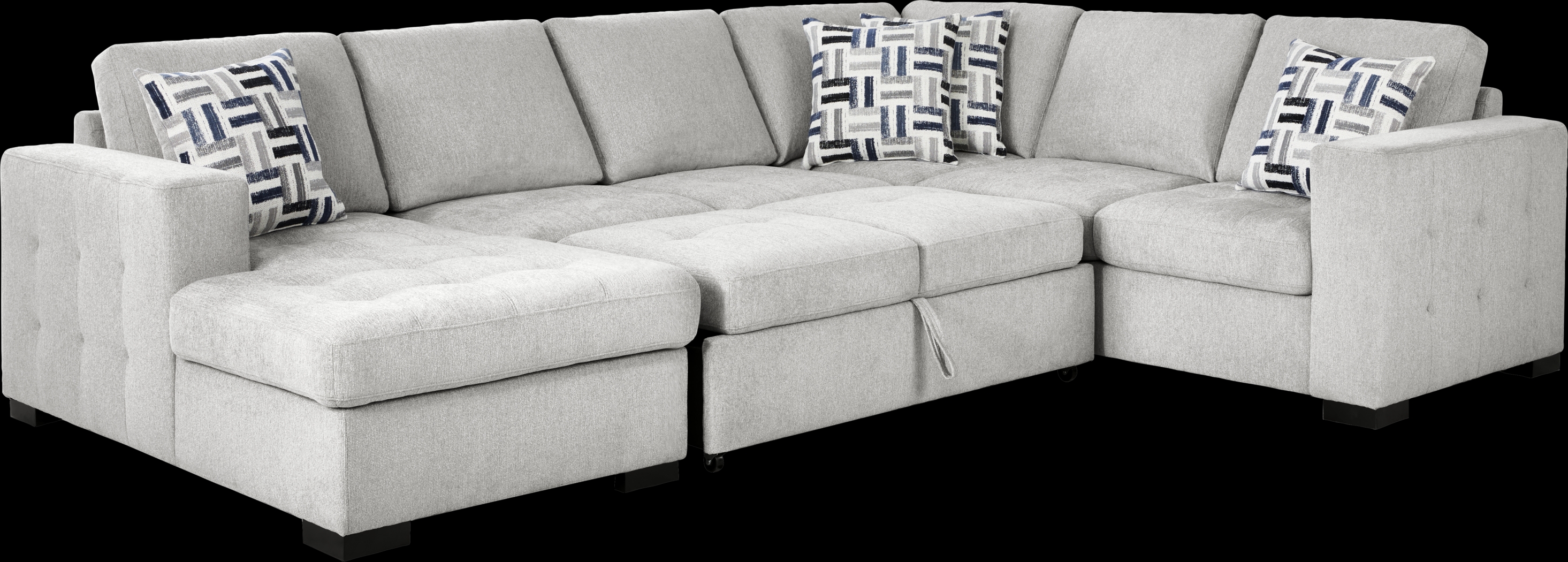 Geneva Gray 3 Pc Sleeper Sectional - Thumbnail - Image 4