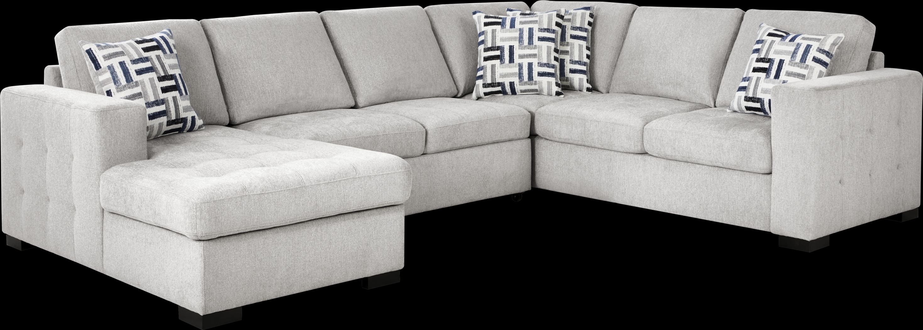 Geneva Gray 3 Pc Sleeper Sectional - Thumbnail - Image 1