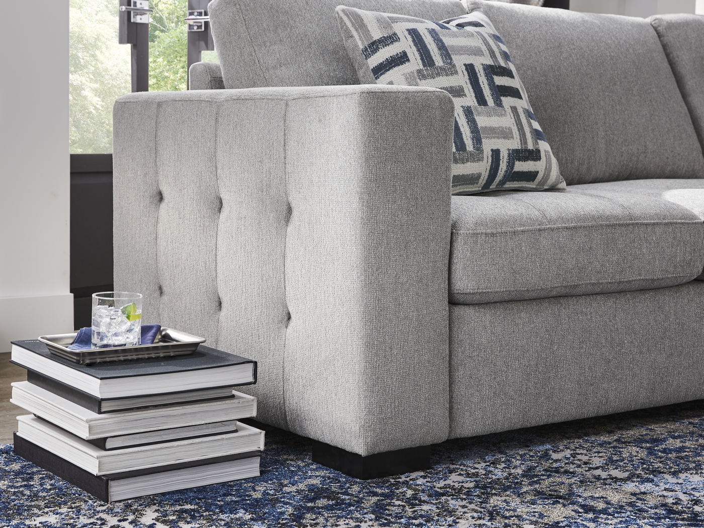 Geneva Gray 6 Pc Sleeper Sectional Living Room - Thumbnail - Image 13