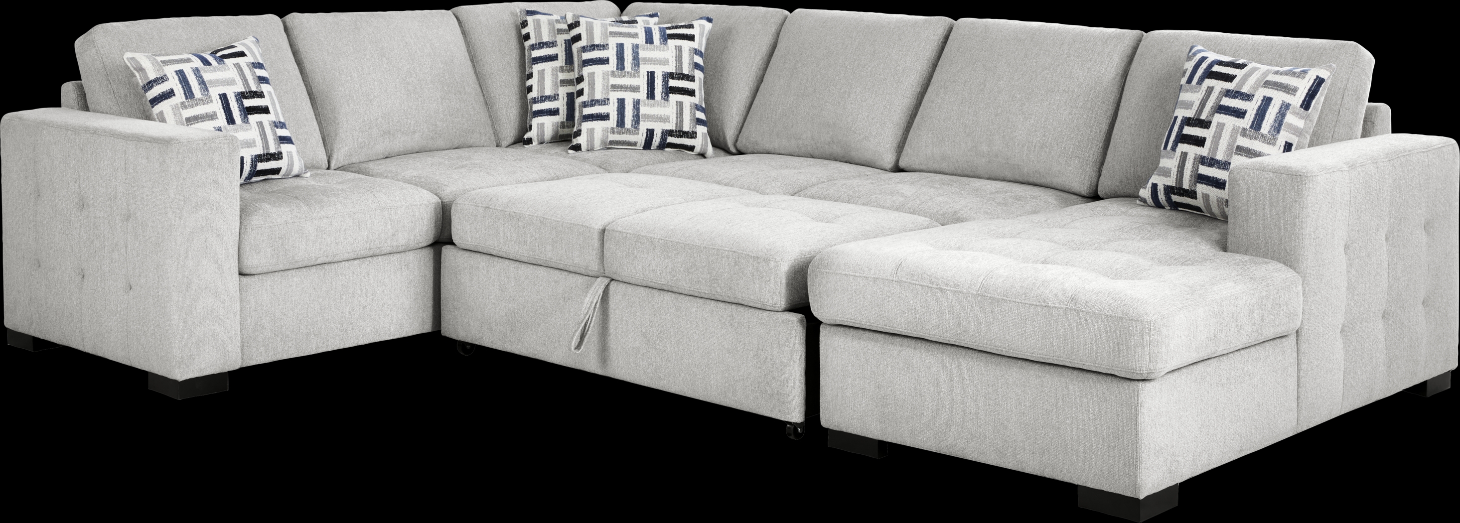 Geneva Gray 3 Pc Sleeper Sectional - Thumbnail - Image 4