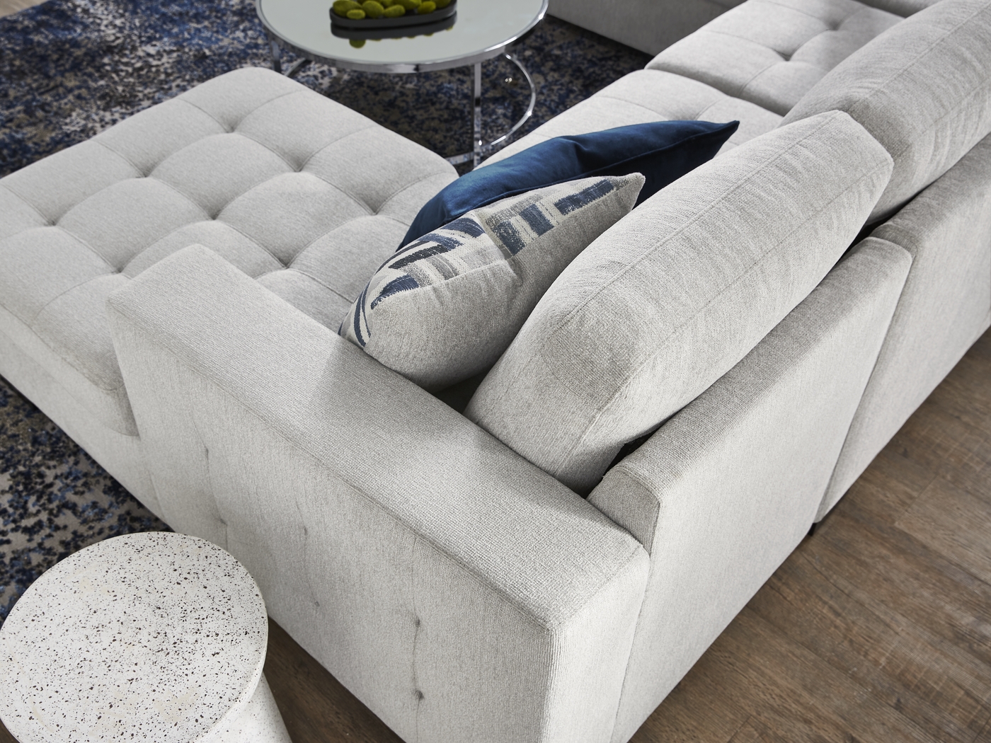 Geneva Gray 6 Pc Sleeper Sectional Living Room - Thumbnail - Image 12