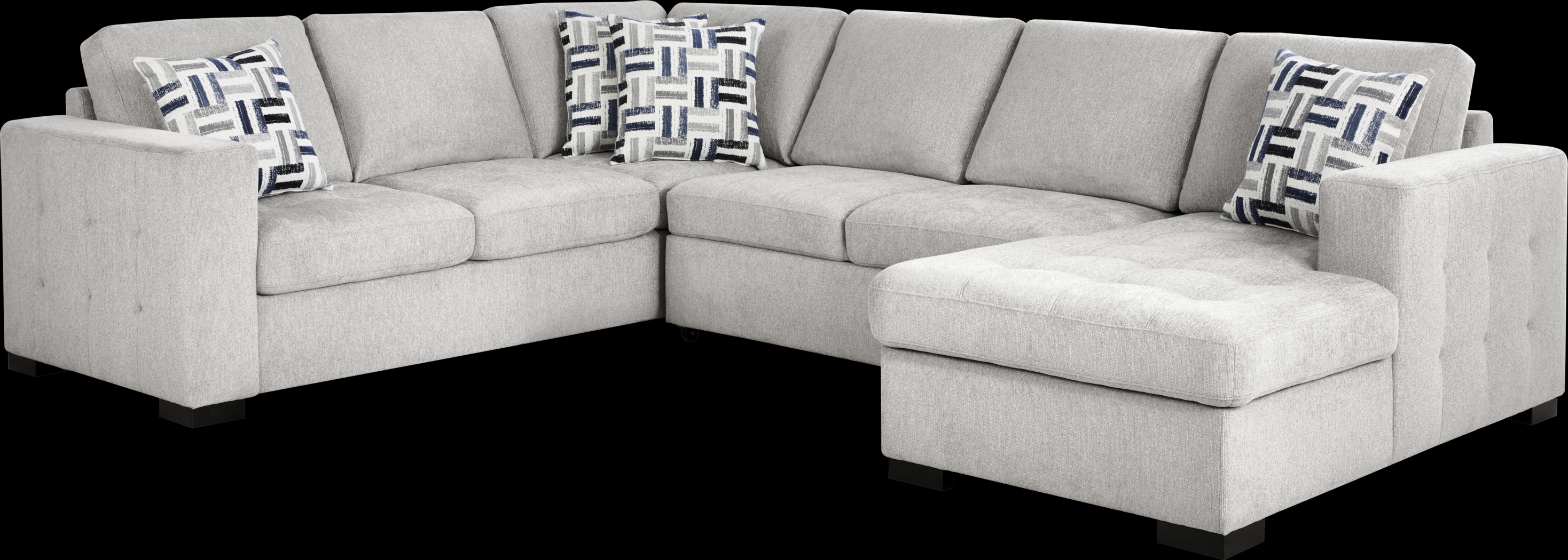 Geneva Gray 3 Pc Sleeper Sectional - Thumbnail - Image 1