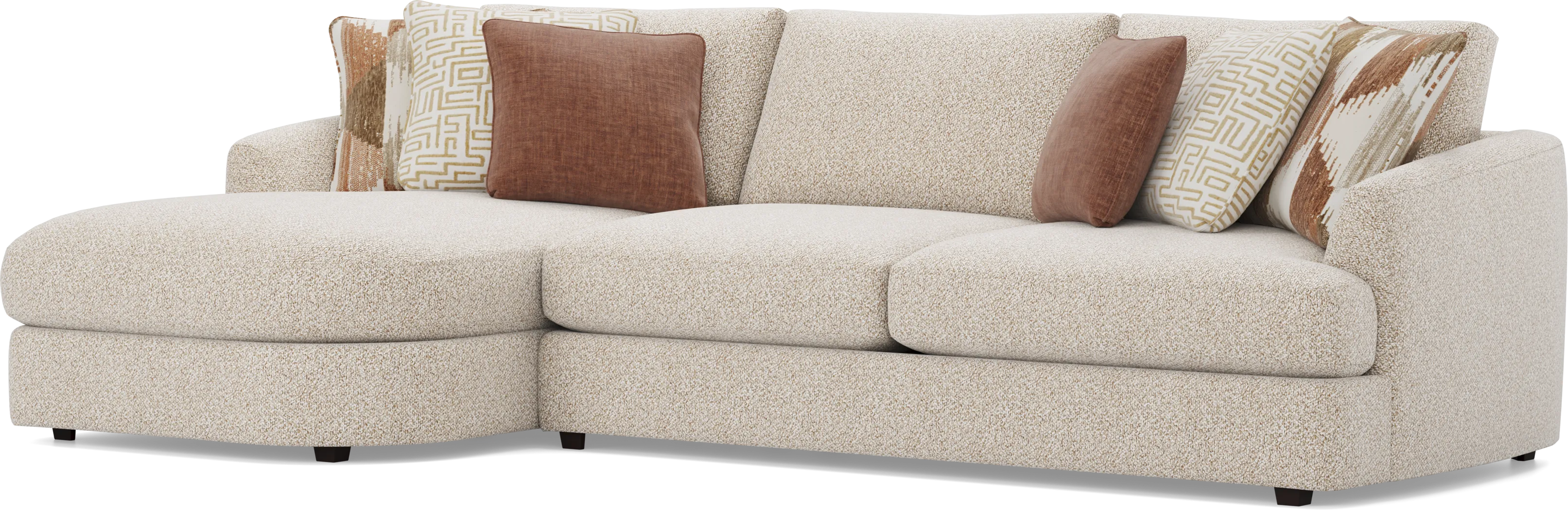 Genevieve Oatmeal 2 Pc Sectional - Image 2