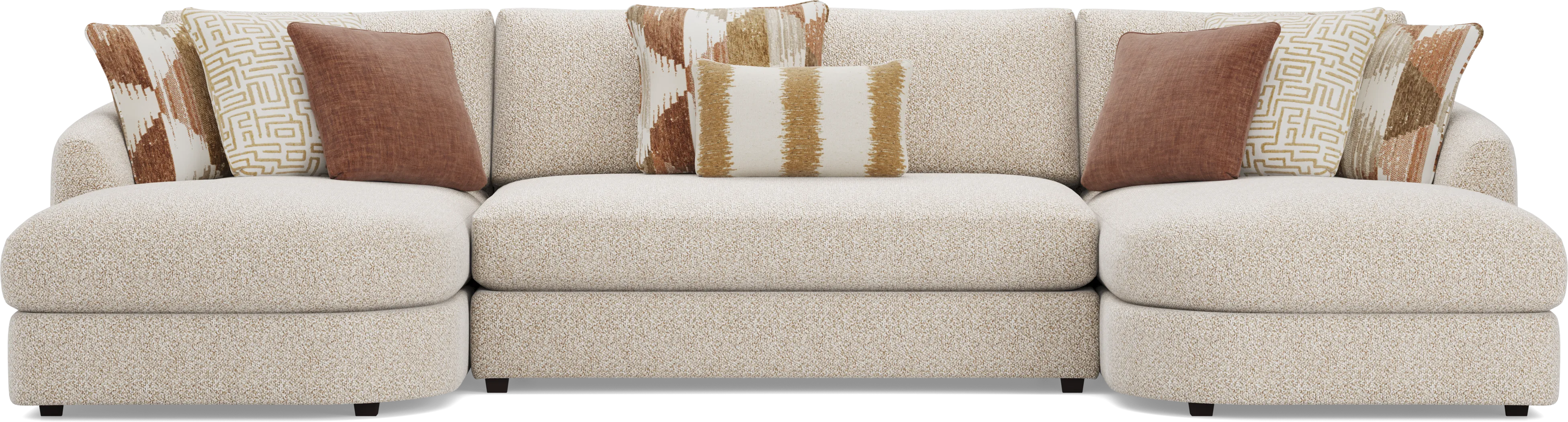 Genevieve Oatmeal 3 Pc Sectional - Image 3