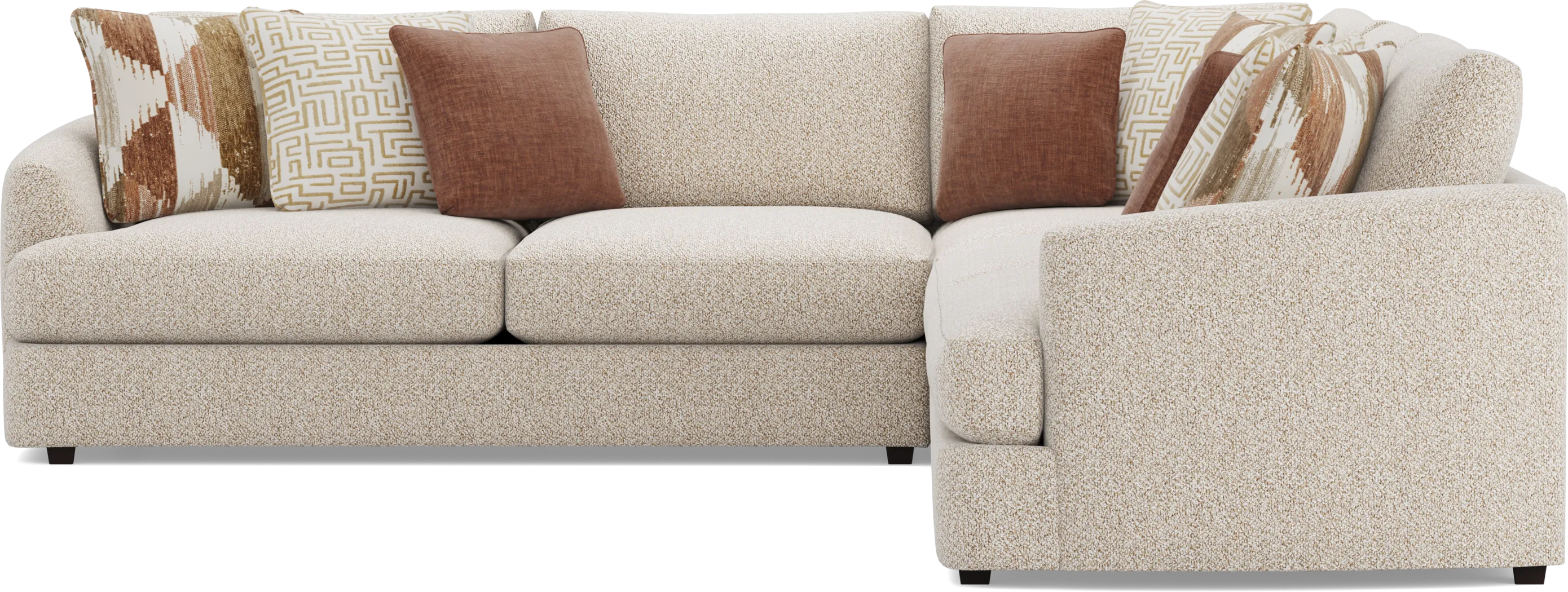 Genevieve Oatmeal 3 Pc Sectional - Image 3