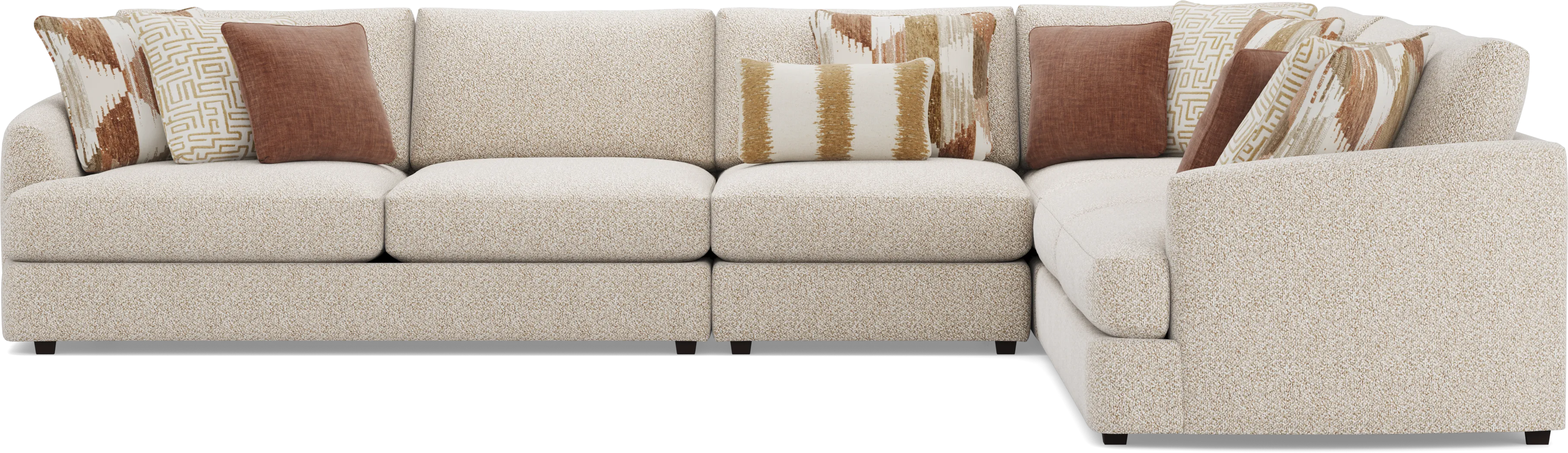 Genevieve Oatmeal 4 Pc Sectional - Image 3