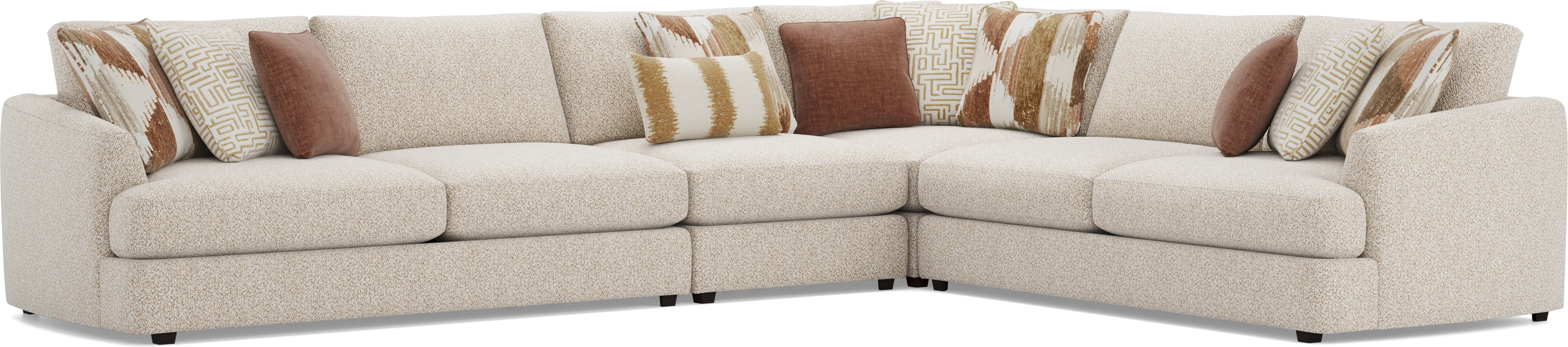 Genevieve Oatmeal 4 Pc Sectional - Image 2