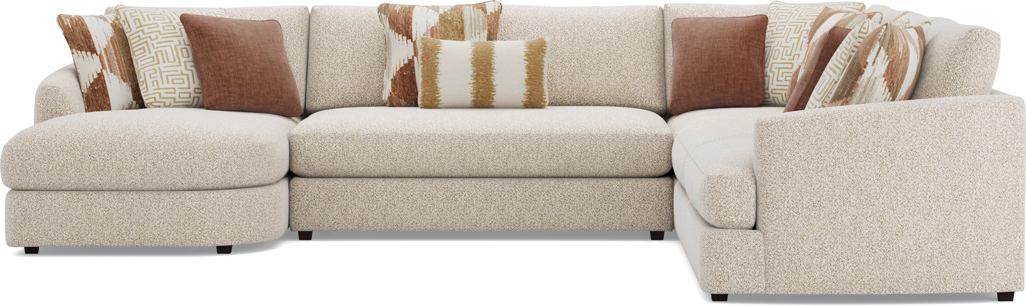 Genevieve Oatmeal 4 Pc Sectional - Image 3