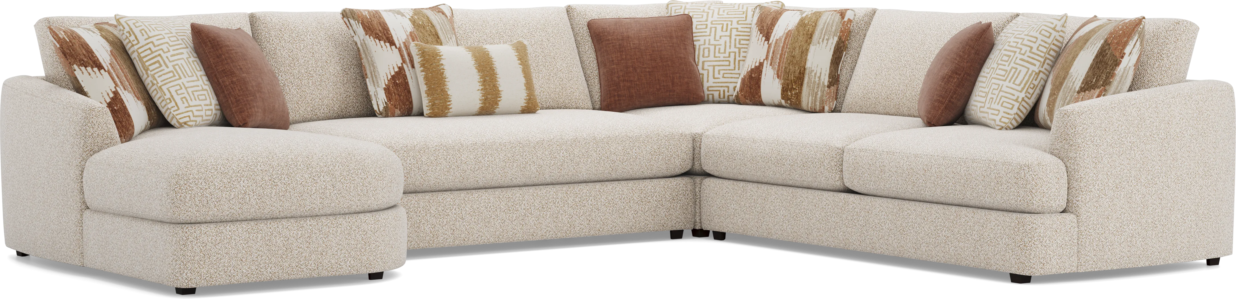 Genevieve Oatmeal 4 Pc Sectional - Image 2