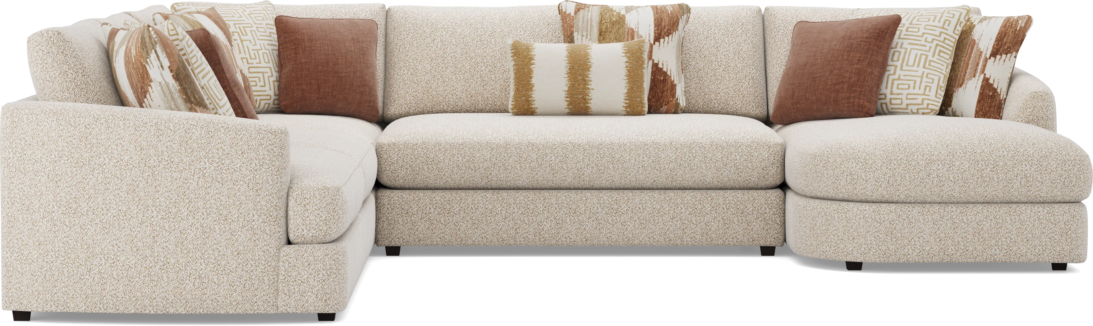 Genevieve Oatmeal 4 Pc Sectional - Image 3