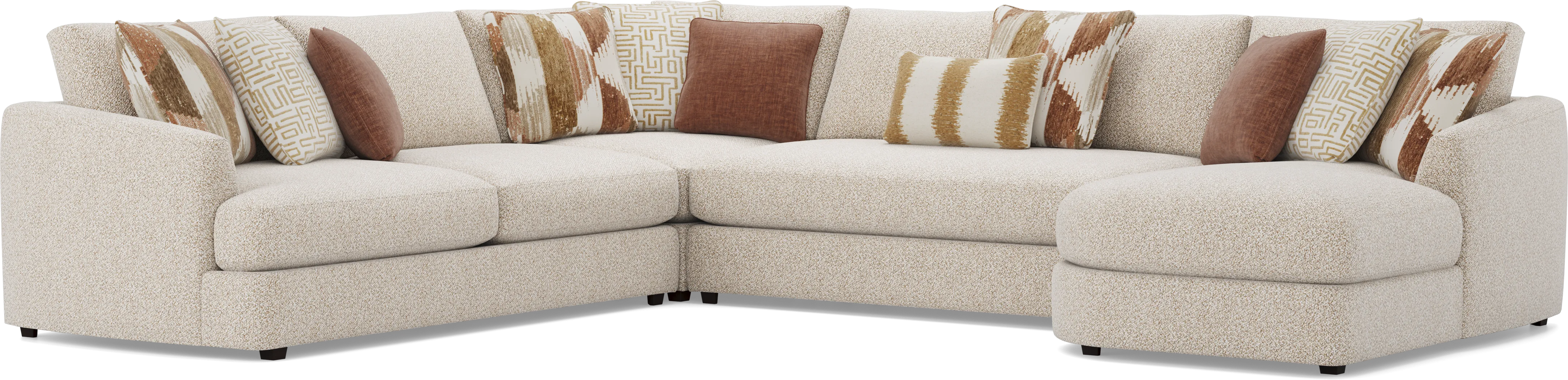 Genevieve Oatmeal 4 Pc Sectional - Image 2