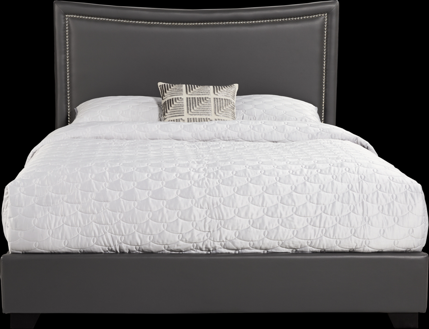 Belcourt Black 5 Pc Bedroom With Genoa Gray King Upholstered Bed - Thumbnail - Image 2