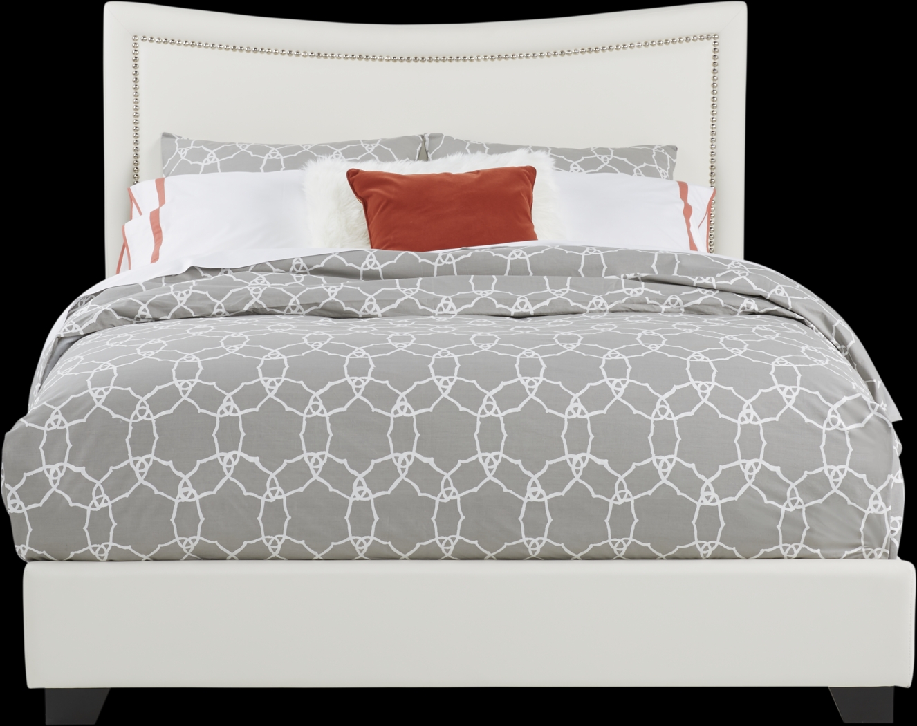 Belcourt Brown Cherry Finish 5 Pc Bedroom With Genoa Ivory Queen Upholstered Bed - Thumbnail - Image 2