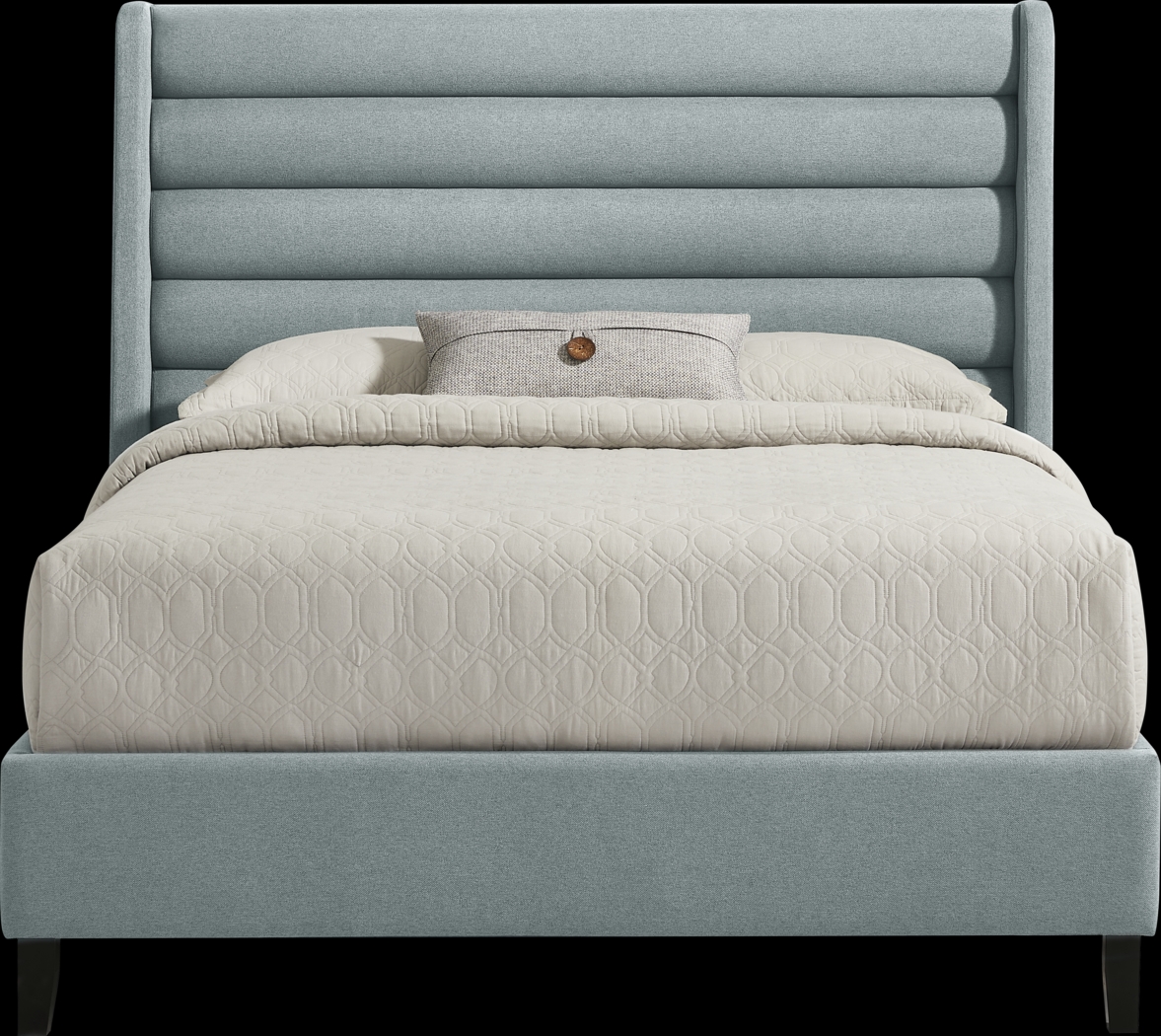 Genovia Light Blue 3 Pc Queen Upholstered Bed - Thumbnail - Image 1