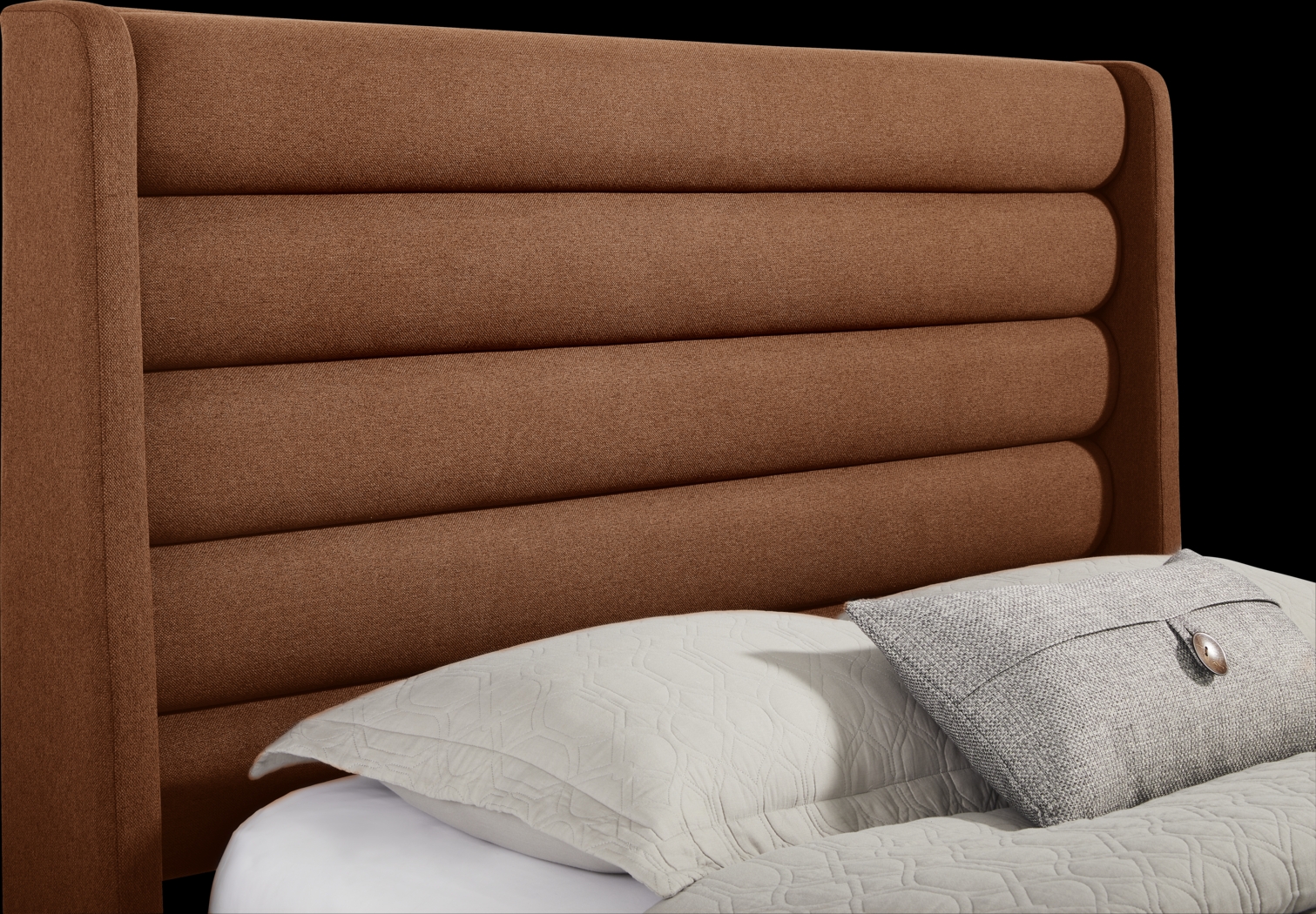 Genovia Rust 3 Pc Queen Upholstered Bed - Thumbnail - Image 2