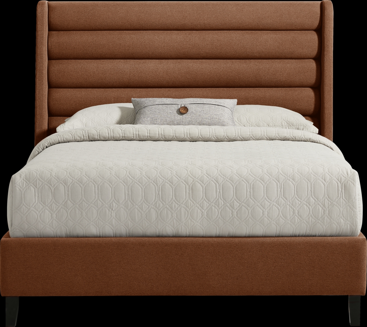Genovia Rust 3 Pc Queen Upholstered Bed - Thumbnail - Image 1