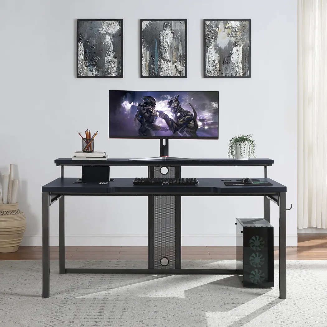 Geordi Black Gaming Desk - Thumbnail - Image 12