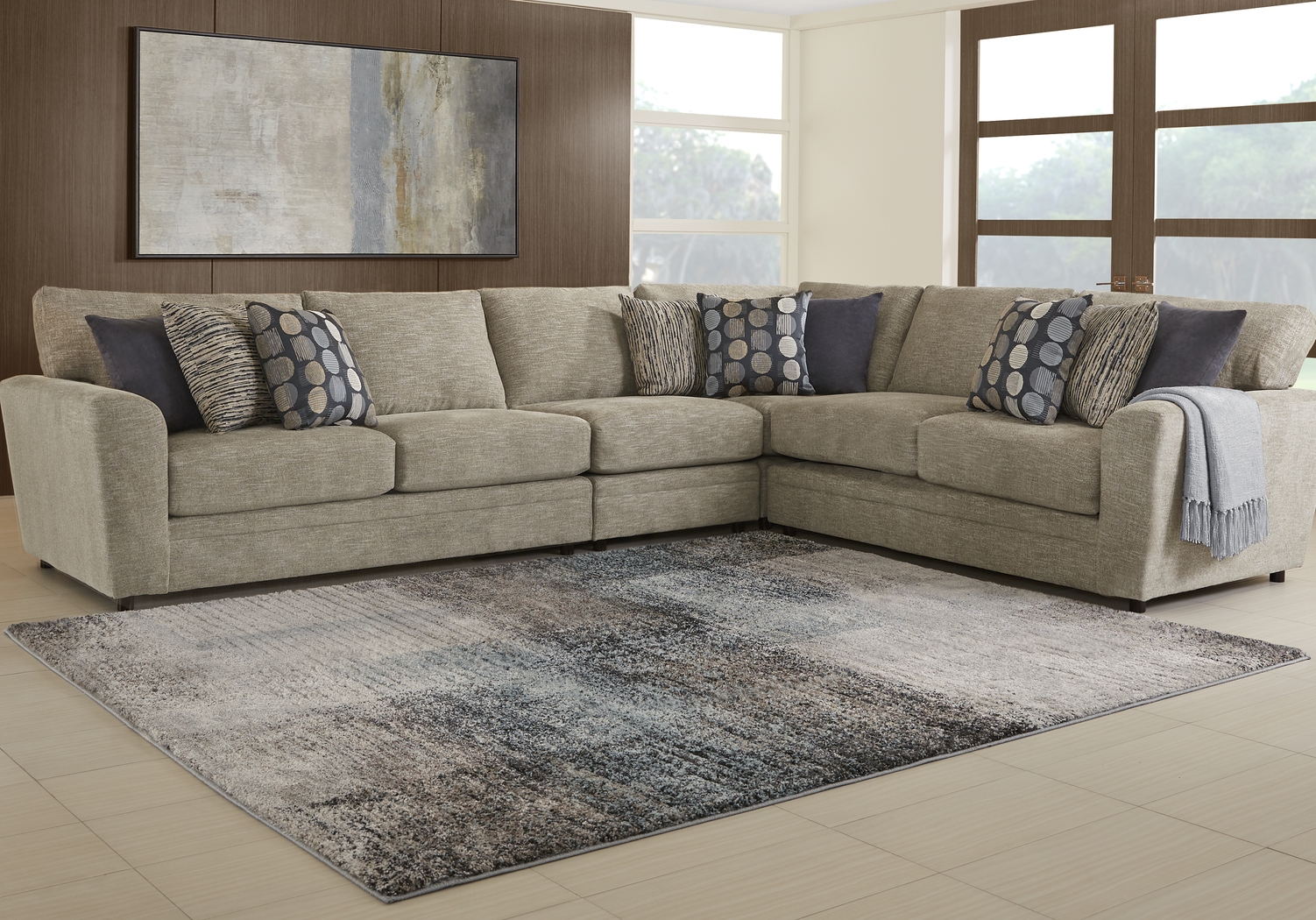 Georgia Rain Aqua 7'3 x 9'2 Rug - Thumbnail - Image 2