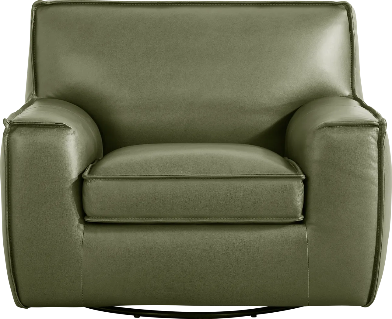 Geraldo Fern Leather Swivel Chair - Thumbnail - Image 2