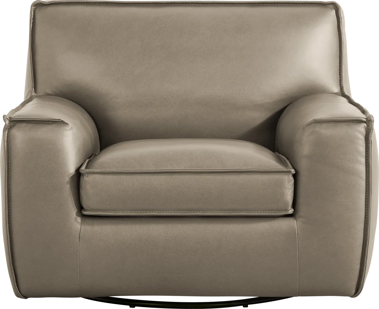 Geraldo Mineral Leather Swivel Chair - Thumbnail - Image 2