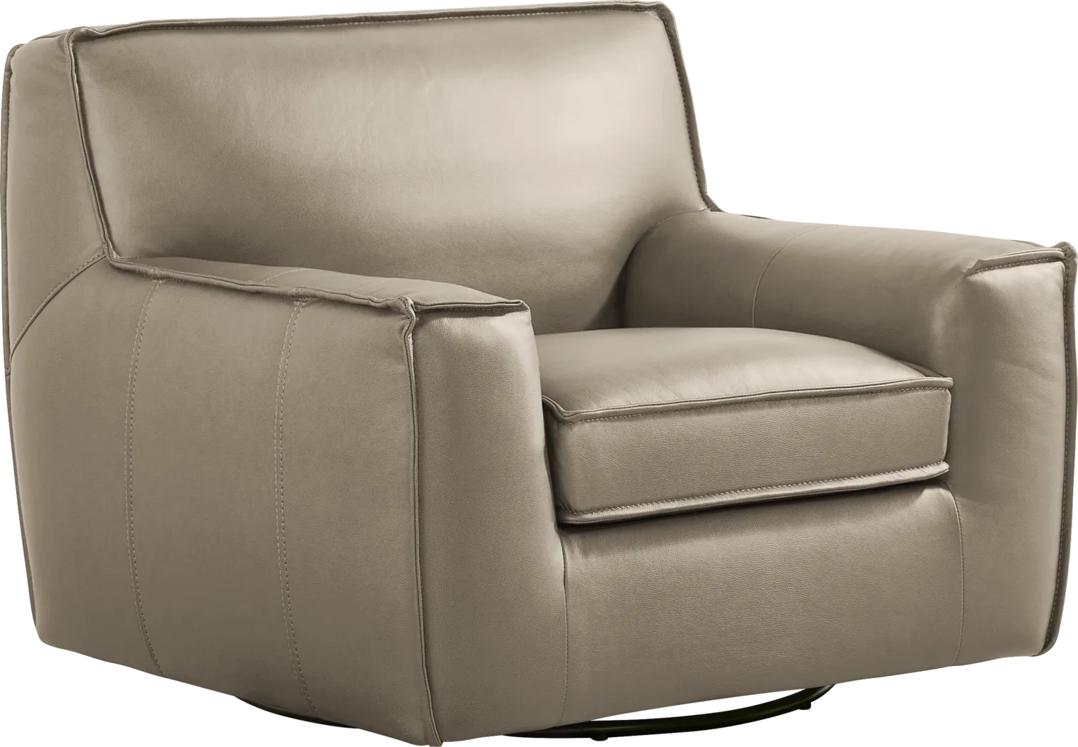 Geraldo Mineral Leather Swivel Chair - Thumbnail - Image 1