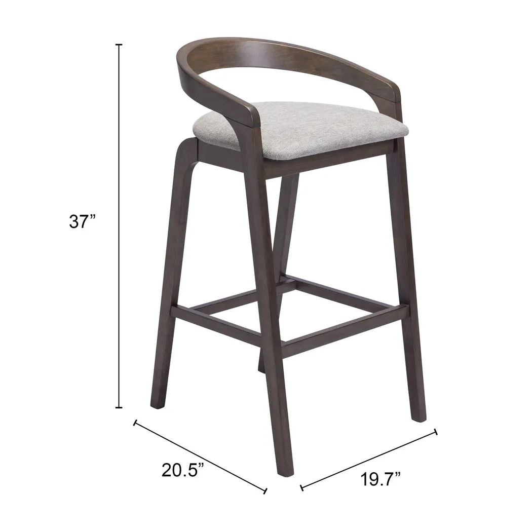 Getlu Gray Barstool, Set of 2 - Thumbnail - Image 2