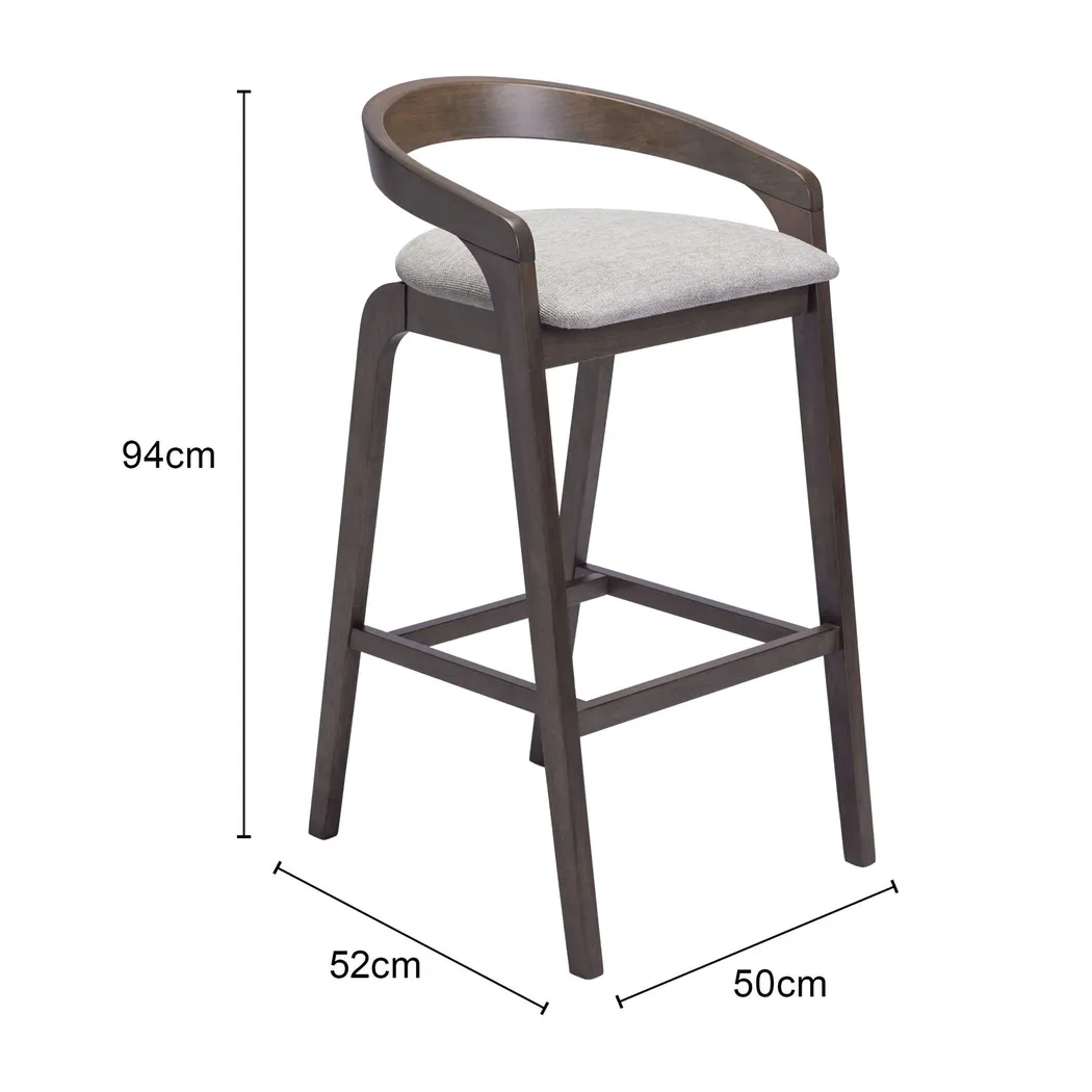 Getlu Gray Barstool, Set of 2 - Thumbnail - Image 3