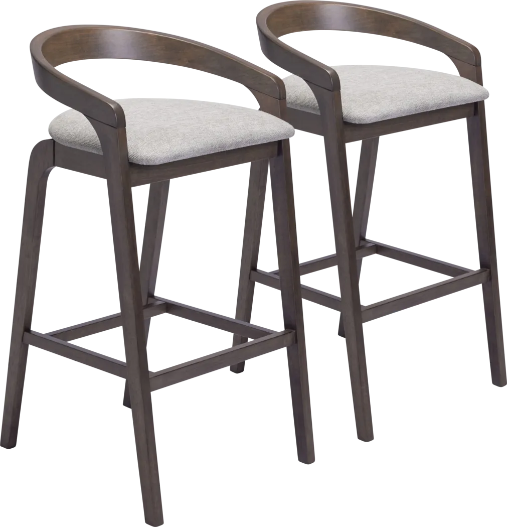 Getlu Gray Barstool, Set of 2 - Thumbnail - Image 1
