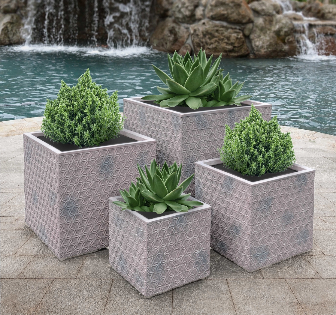 Gewher Purple Planter, Set of 4 - Thumbnail - Image 2