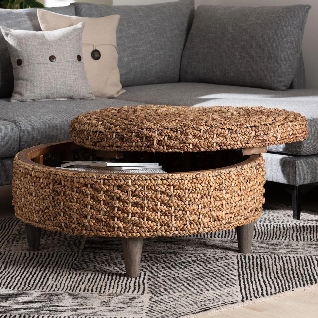 Ghostnite Brown Storage Ottoman - Thumbnail - Image 2