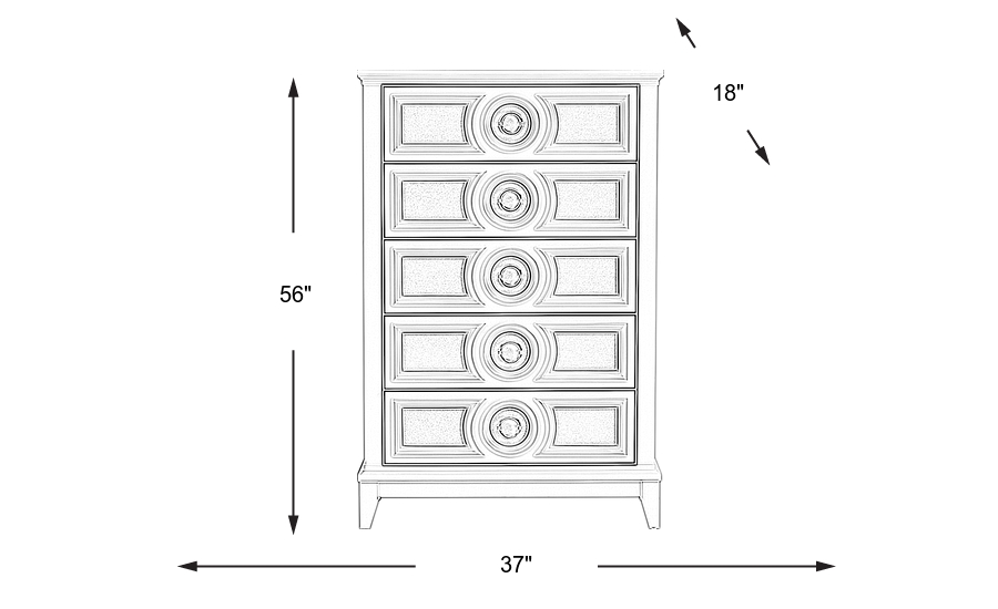 Dimension Image. Please refer to the Dimension Tab on this page for dimension details.