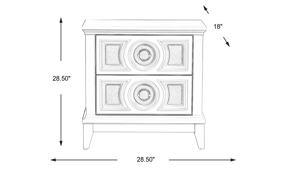 Dimension Image. Please refer to the Dimension Tab on this page for dimension details.