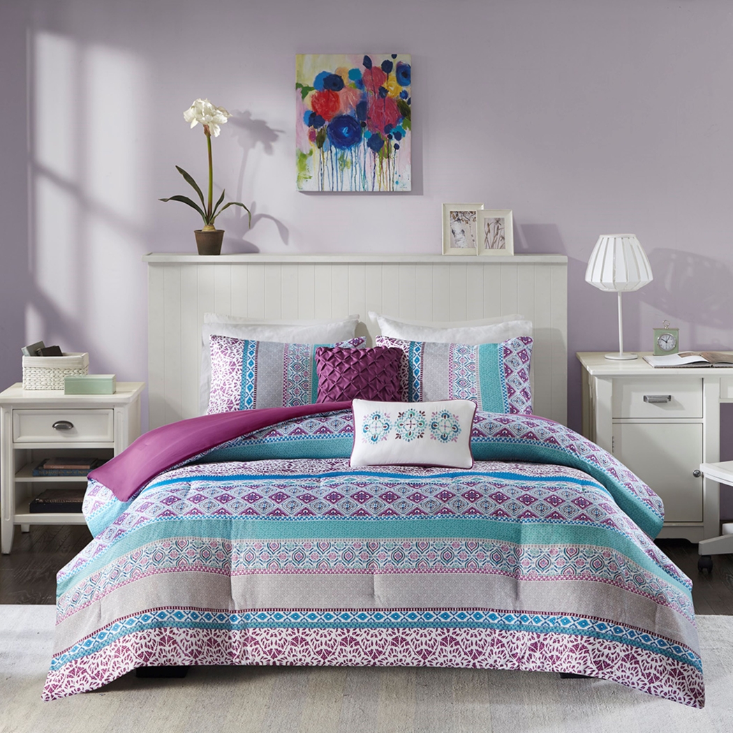 Kids Gidda Purple Full Comforter Set - Thumbnail - Image 2
