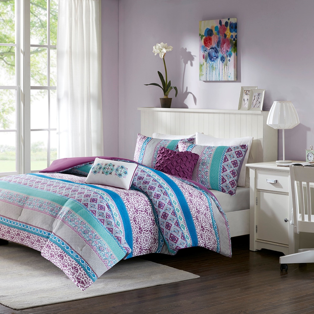 Kids Gidda Purple Full Comforter Set - Thumbnail - Image 3