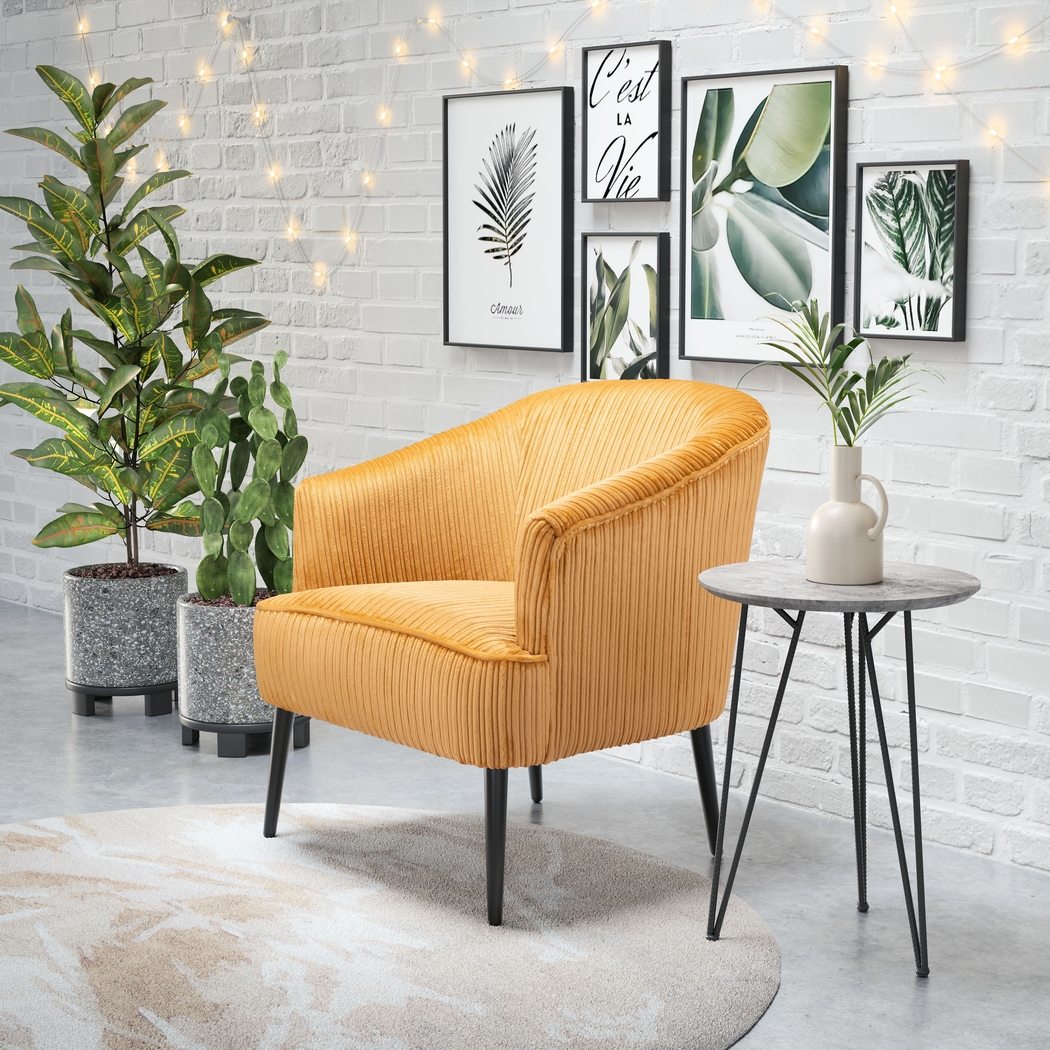 Giddeon Yellow Accent Chair - Thumbnail - Image 2
