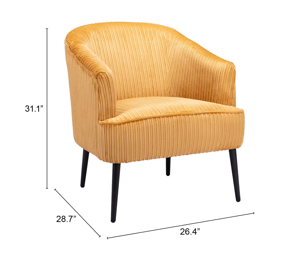 Giddeon Yellow Accent Chair - Thumbnail - Image 10