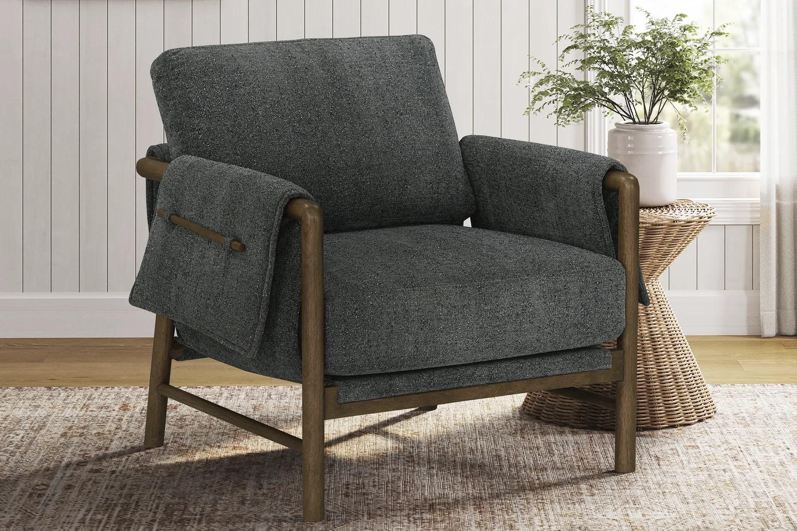Gilbert Charcoal Accent Chair - Thumbnail - Image 4