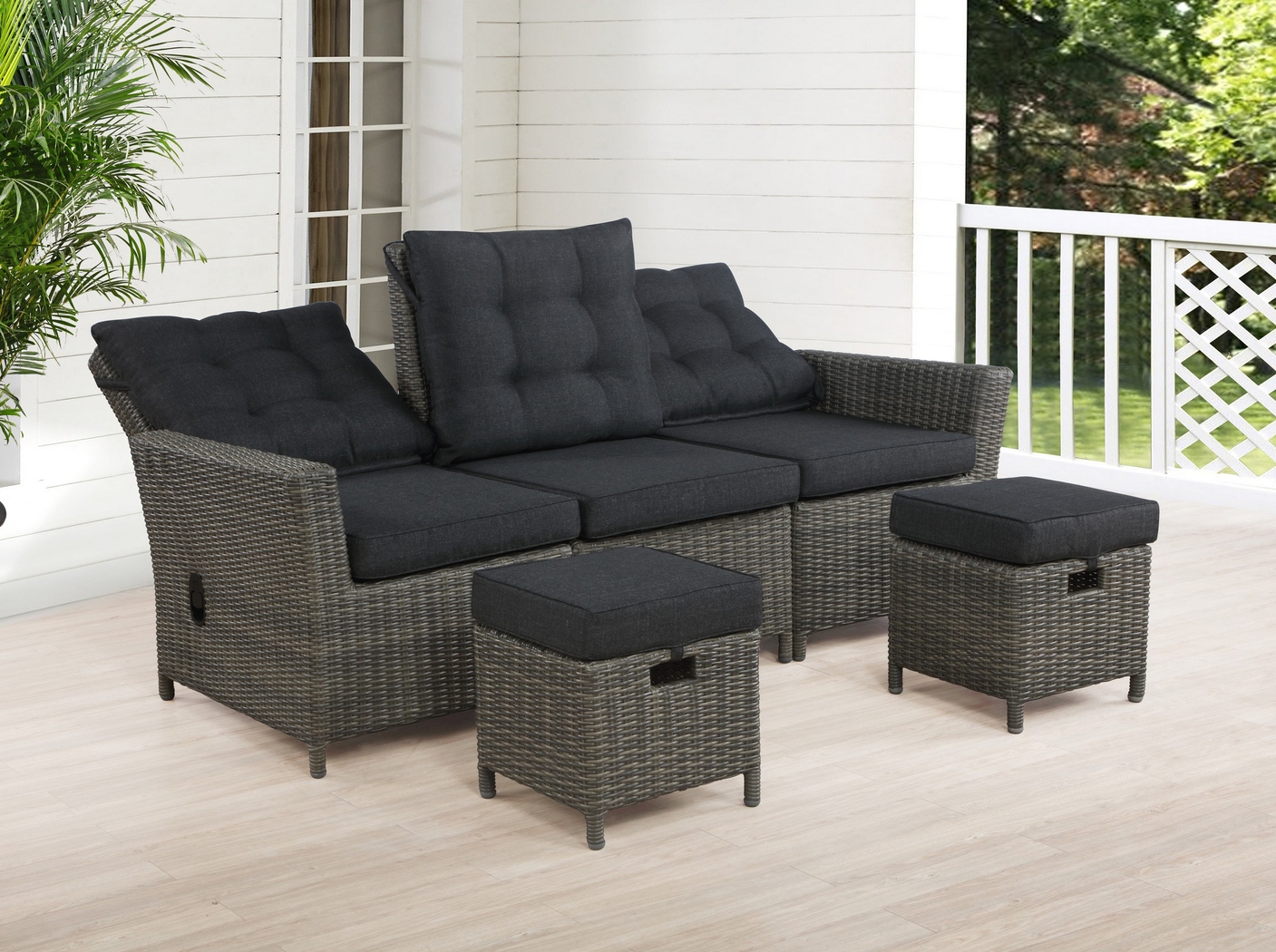 Gilleland Gray Outdoor Ottoman, Set of 2 - Thumbnail - Image 7